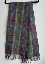 Polo Ralph Lauren 100% Lambswool Green Plaid Scarf Made in Italy Fringe Preppy Photo 0