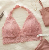 $32 NWOT Aeropostale Pink Lace Halter Bralette XL Photo 0