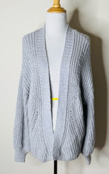 Abercrombie Gray Open Front Knit Cardigan Photo 0
