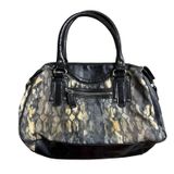 Vintage Y2K Etienne Aigner Satchel Bag Purse Black‎ Snakeskin Fabric/Leather Photo 0