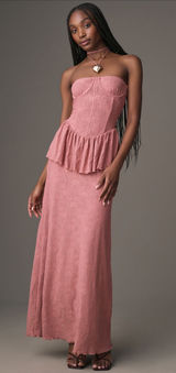 Anthropologie Mauve Peplum Dress Photo 0