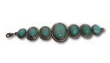 Vintage Silver Tone & Faux Turquoise Toggle Bracelet 7” Photo 0