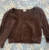 Garage Brown Crop Long Sleeve Photo 0