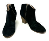 Club‎ Monaco Size 8 Boot Black Suede 3" Heel Side Zip Ankle Bootie Winter Round Photo 0