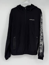 Alphalete EXP Tech Windbreaker Men's XS Black Hooded Quarter Zip Gym Jacket Photo 0