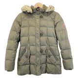 LAUREN Ralph Lauren Womens XS Down Parka Olive Green Removable‎ Hood Winter Photo 0