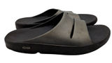 Oofos‎ Ooahh Luxe Recovery Slides Metallic Gunmetal Black Mens 8 Womens 10 EU 41 Photo 0