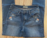 LEVI’S mid rise skinny denim embroidered flower jeans Women’s size 31 Photo 0