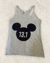 Disney Mickey Mouse 13.1 Half Marathon Racerback Tank Size S Gray RunDisney Photo 0