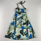 Patagonia Dress Womens XS Blue Green Abstract Halter Built In‎ Bra Stretch 58816 Photo 0