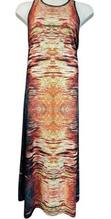 Just Love Sleeveless Maxi Dress 1X Abstract Print Racerback Photo 0