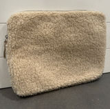 H&M Plush Shearling Zip Sherpa Computer Tablet Case Pouch- Cream (laptop bag) Photo 0