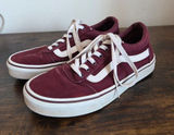 Vans Ward Low Top Sneakers Burgundy Maroon Skater Grunge Casual Comfy Women 8.5 Photo 0