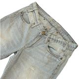 American Eagle Hickory Stripe Jeans Distressed Workwear Railroad Americana Y2K Photo 0