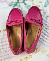 Shosh Womens Hot Pink Bit Driving Loafers Moc Toe Slip On Flats SY76 Size 7.5 Photo 0