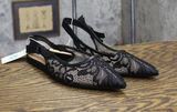 A New Day Womens London Lace Sling Back Bow Flats 94303528 Black 9.5M Photo 0