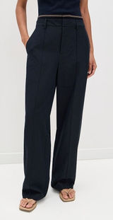 WAYF Wide Leg Tailored‎ Pants Black High Rise Slacks Minimalist Size S Photo 0