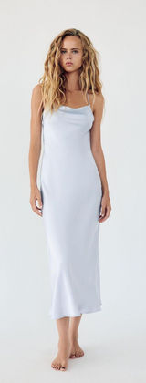 Zara dress wedding maxi slip midi satin effect baby blue coctail party date coctail Photo 0