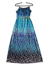 Women's size S dress with a blue mosaic print; no side slits. Photo 0