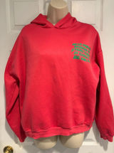 Edikted Womens Sherpa Lined Graphic Hoodie Pink Dear Person Behind Me Small Photo 0
