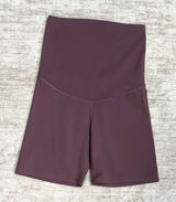 Baydi Women’s Maternity XS Plum Biker Shorts Stretch Belly Band Casual Basic Photo 0