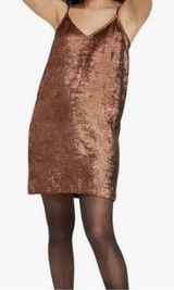 A New Day Copper Metallic Cami Slip Dress XS NWT Photo 0