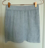 Tna Aritzia Terry Cloth Mini Skirt Womens Small Light Blue Elastic Waist Plush Photo 0