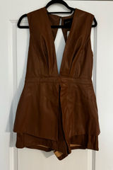 DO+BE Leather Romper Brown Photo 0