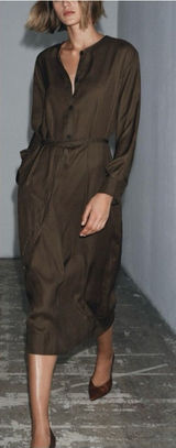 Zara long sleeve polka dot midi dress Photo 0