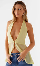 At Last Halterneck Top - Yellow Photo 0