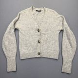 Quince‎ Womens Merino Wool Baby Alpaca Blend V-Neck Cardigan Gray Size M LK001 Photo 0