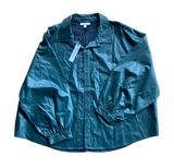 Emerald Green Faux Leather Shacket Jacket 🔥 Photo 0