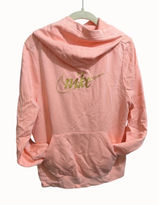 Nike Womens glitter logo Coral Peach‎ Hoodie Sweatshirt M Cotton Blend Photo 0