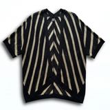 Midnight Velvet Women Black Gold Metallic Striped Open Knit Cardigan One Size Photo 0
