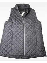 Women's Banana Republic Quilted Puffer Vest Grey Size L NWT Photo 0
