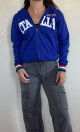 90s Italia Italy blue zip up hoodie Photo 0