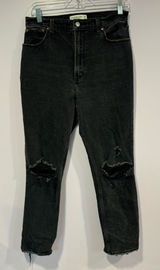 Black Abercrombie and Fitch the ankle straight high rise jeans Photo 0