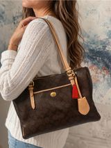 Coach Signature Payton Jordon Double Zip Signature Carryall Shoulder Tote Bag Photo 0