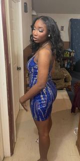 Blue and Sliver Homecoming Dress Photo 0