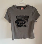 gray Self Esteem vintage-style crop graphic baby tee Photo 0
