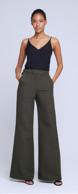 L’agence Pilar Tweed Wide Leg Pants Size 2 Green Textured Chic Quiet Luxury Photo 0