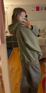 Brandy Melville Sage Green Zip-Up Hoodie Photo 0
