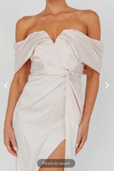 Selfie Leslie Amaryllis Off-Shoulder Twist Maxi Dress Pearl Photo 0