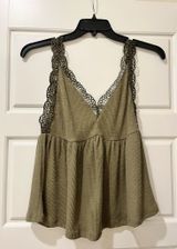 Umgee Green-Light Olive Tank Lace Photo 0