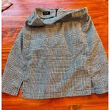 John Galt Brandy Melville Plaid Mini Skirt BlackWhite Glen Check Side Slit Small Photo 0