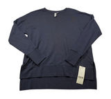 Sweaty Betty After Class Longline Crewneck Sweatshirt‎ Navy Blue Organic Cotton Photo 0
