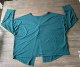 Old Navy Women's Teal Lightweight French Terry‎ Split-Back Sweatshirt Size XL Photo 0