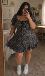Berrylush Floral Puff Sleeve Mini Dress | Women’s 3XL Photo 0