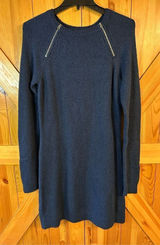 ABERCROMBIE & FITCH Navy Blue Zipper Sweater Dress Medium Tall Women's (0958) Photo 0