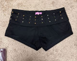Edikted black studded mini shorts Photo 0